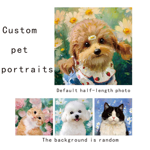 Pet Portrait from photo with Wreath, Watercolor Dog Portrait,Personalized pet painting, Thick Sustainable Paper/Frame/Canvas Print, Personalized Memorial Gift for Mom/Dad Pet Lover