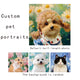 Pet Portrait from photo with Wreath, Watercolor Dog Portrait,Personalized pet painting, Thick Sustainable Paper/Frame/Canvas Print, Personalized Memorial Gift for Mom/Dad Pet Lover
