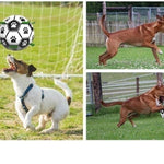 QDAN Dog Toys Extra Large Soccer Ball with Straps, Tug Toy, Water Toy, Durable Dogs Balls World Cup for Large