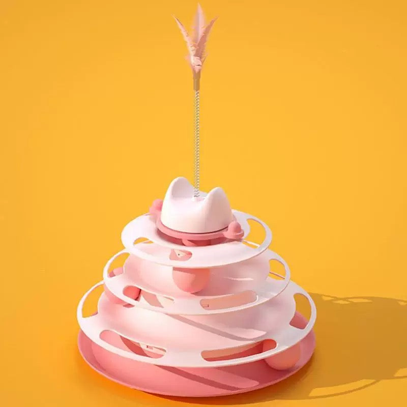 UPSKY Cat Toy Roller 3-Level Turntable Cat Toys Balls with Six Colorful Balls Interactive Kitten Fun Mental Physical Exercise Puzzle Kitten Toys Visit the UPSKY Store