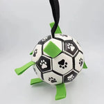 QDAN Dog Toys Extra Large Soccer Ball with Straps, Tug Toy, Water Toy, Durable Dogs Balls World Cup for Large