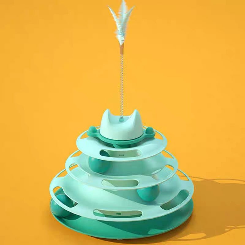 UPSKY Cat Toy Roller 3-Level Turntable Cat Toys Balls with Six Colorful Balls Interactive Kitten Fun Mental Physical Exercise Puzzle Kitten Toys Visit the UPSKY Store