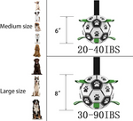 QDAN Dog Toys Extra Large Soccer Ball with Straps, Tug Toy, Water Toy, Durable Dogs Balls World Cup for Large