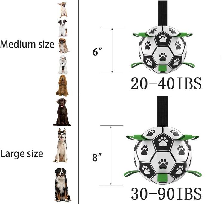 QDAN Dog Toys Extra Large Soccer Ball with Straps, Tug Toy, Water Toy, Durable Dogs Balls World Cup for Large