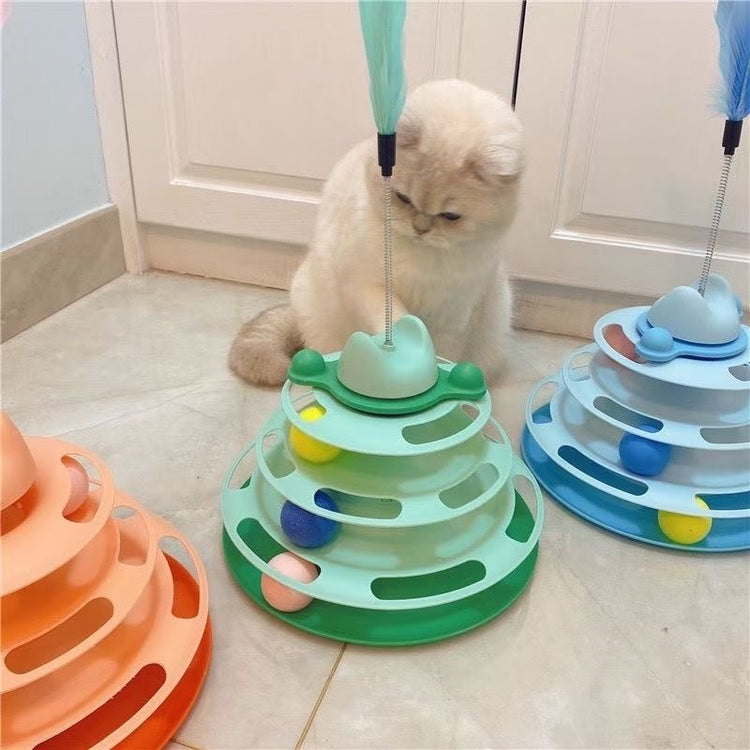 UPSKY Cat Toy Roller 3-Level Turntable Cat Toys Balls with Six Colorful Balls Interactive Kitten Fun Mental Physical Exercise Puzzle Kitten Toys Visit the UPSKY Store